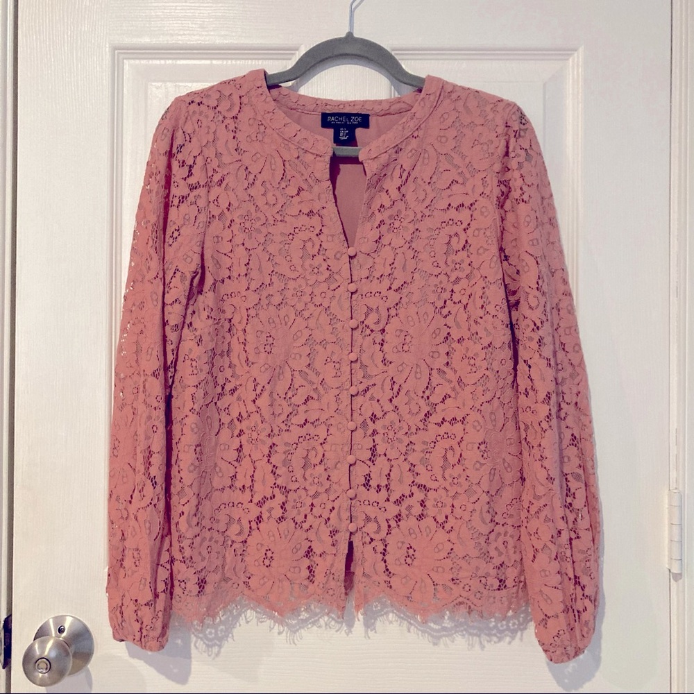 Rachel Zoe Pink Lace Blouse